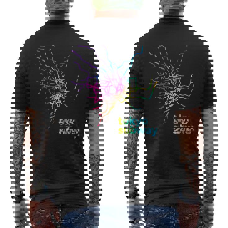 東京都メトロ地下鉄地図レトログルービー メンズTシャツ バックプリント