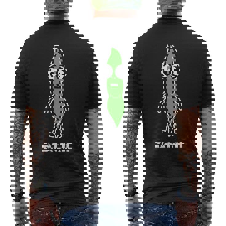 枝豆 えだまめ 顔 イラスト かわいい おもしろ 面白い 簡単 シンプル ゆるい 野菜 メンズTシャツ バックプリント