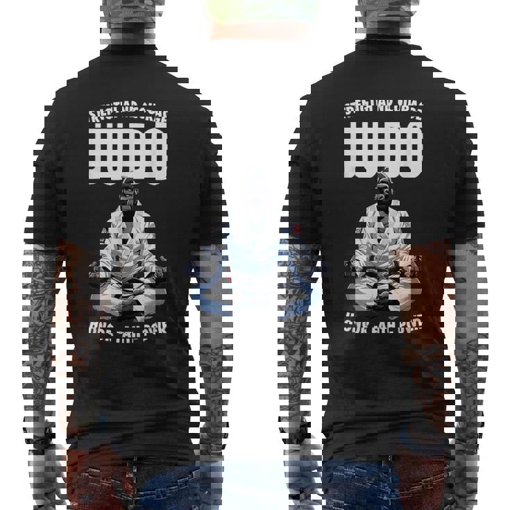 柔道ゴリラ メンズTシャツ バックプリント