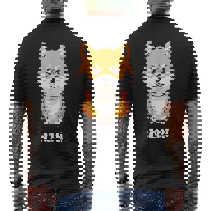 柴犬 犬 赤柴 怒柴 拒否柴 嫌です 怒った犬 かわいい おもしろ メンズTシャツ バックプリント