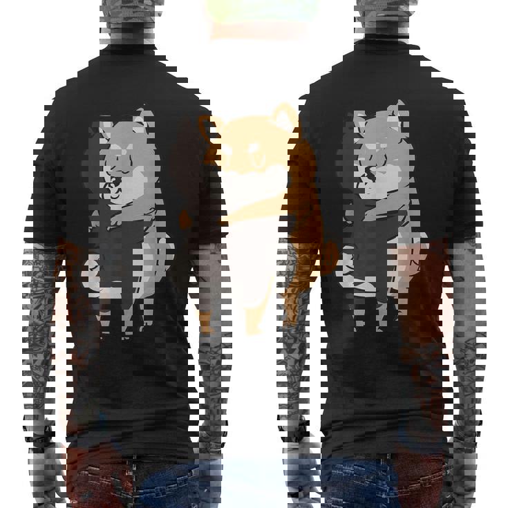 柴犬ハグ メンズTシャツ バックプリント