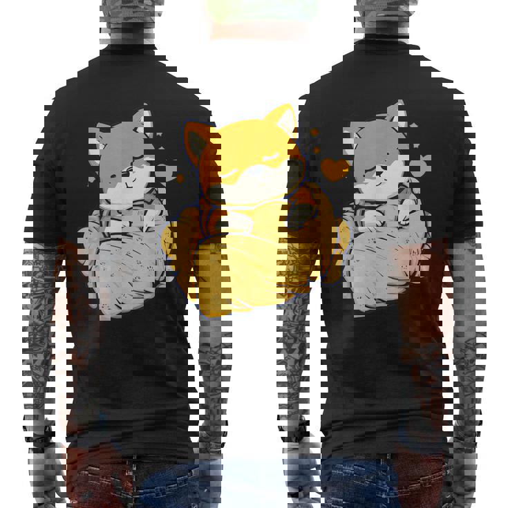 柴犬寝パジャマナイトタイムかわいいグラフィックネグリジェ メンズTシャツ バックプリント