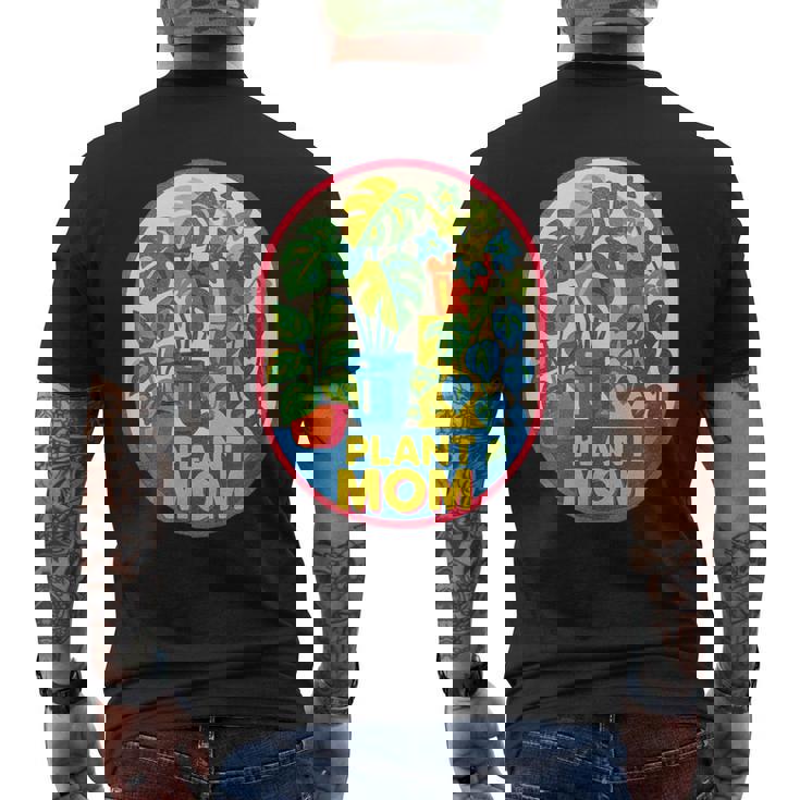 植物 ママ イラスト ポトス モンステラ 観葉植物愛好家 メンズTシャツ バックプリント