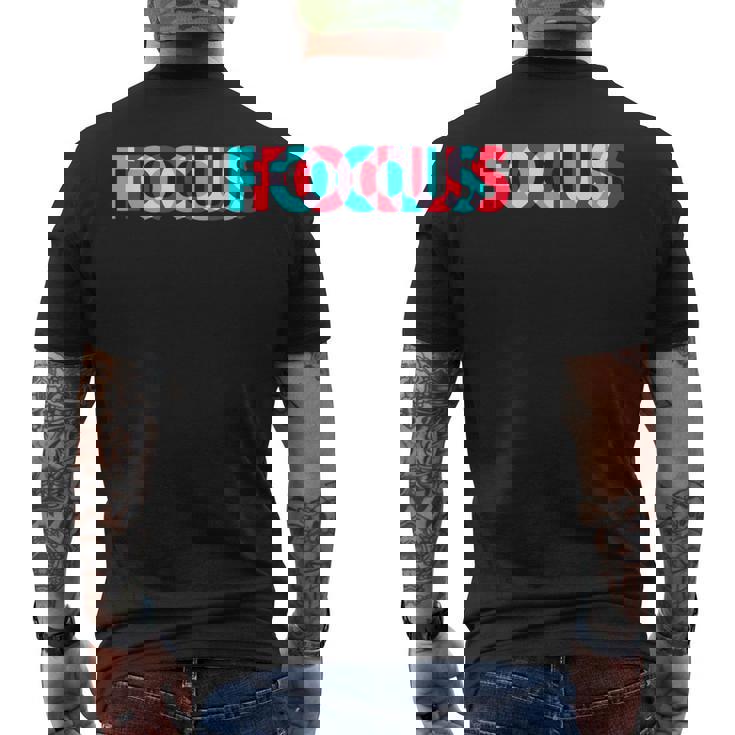 楽しいフォーカスデザイン 錯覚トリッピー メンズTシャツ バックプリント