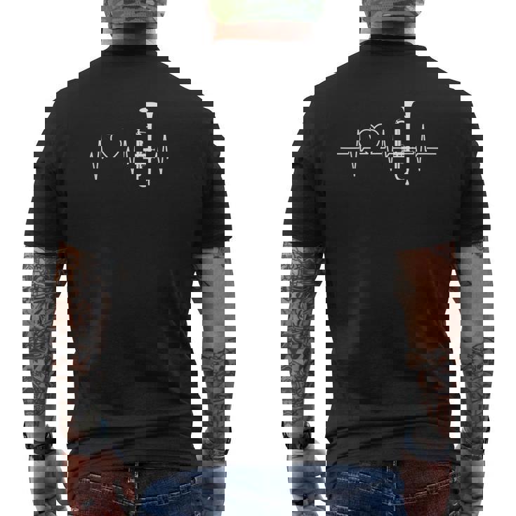 楽器 ミュージックプレーヤー トランペット 抽象トランペット メンズTシャツ バックプリント