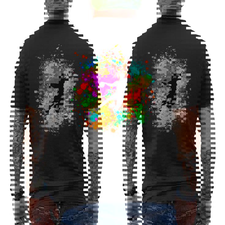 樹脂ボール付きのクールなハンドボールプレーヤー メンズTシャツ バックプリント