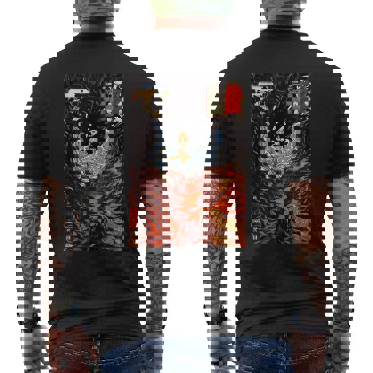 歌川国芳作 木曽街道六十九駅 メンズTシャツ バックプリント