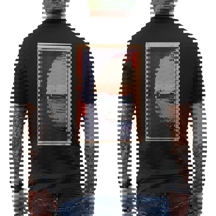 歌川広重 面白いtシャツ 名所江戸百景 絵画 アート メンズ 面白い 服 美術 グッズ 木版画 浮世絵 メンズTシャツ バックプリント