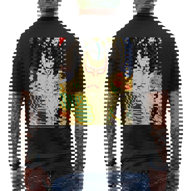 歌舞伎 かぶき 役者 日本美術 浮世絵 役者絵 名取春仙 六世坂東彦三郎 舎人松王丸 メンズTシャツ バックプリント