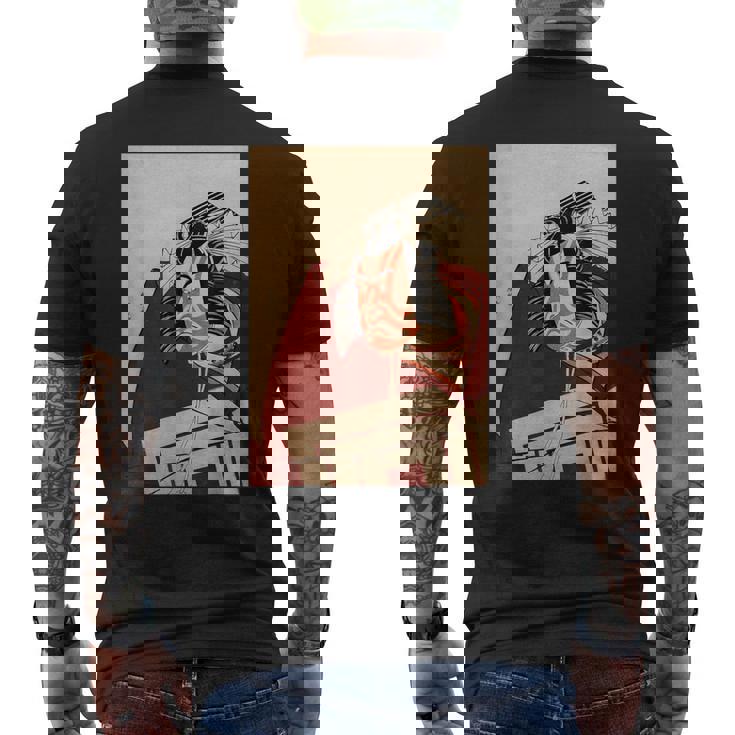 歌舞伎 役者 市川 團十郎 暫 しばらく勝川 春好江戸時代 役者絵 メンズTシャツ バックプリント