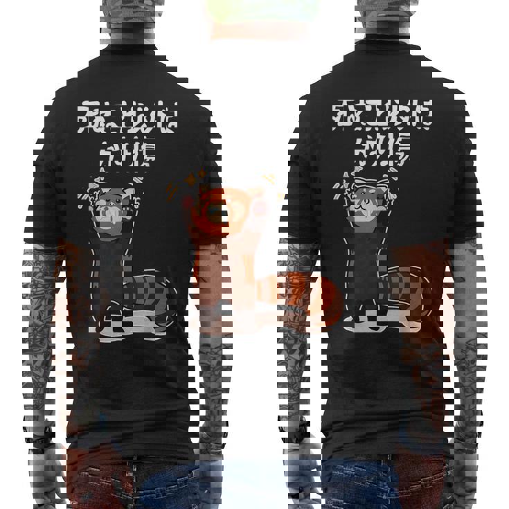 死ぬこと以外はかすり傷 レッサーパンダ 面白い 文字入り メンズ おもしろ 服 オリジナル おもしろグッズ 文字 メンズTシャツ バックプリント