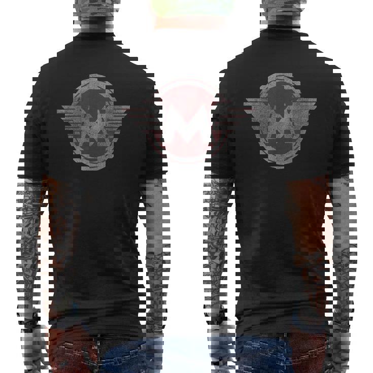 比類のない英国ヴィンテージオートバイバイク燃料タンクロゴ。 メンズTシャツ バックプリント