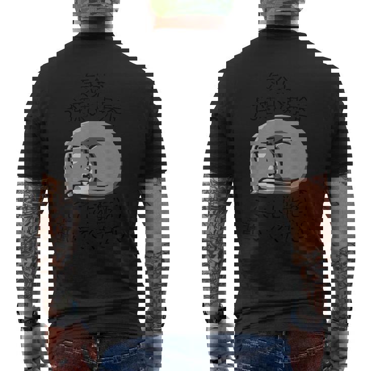 気分が悪い時ここに猫を置いてください 猫のデザイン メンズTシャツ バックプリント