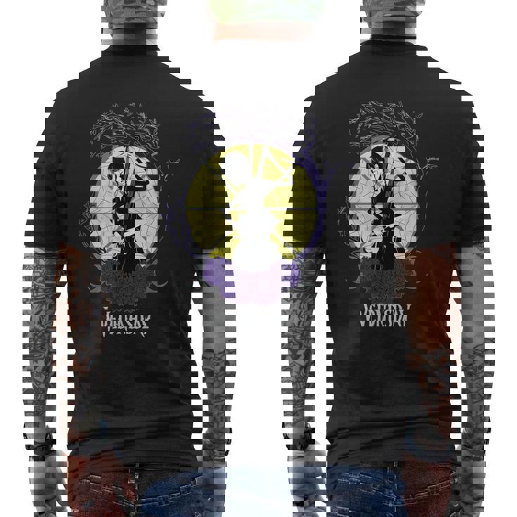 水曜シリーズ 水曜 ガラス窓付きチェロ演奏 メンズTシャツ バックプリント