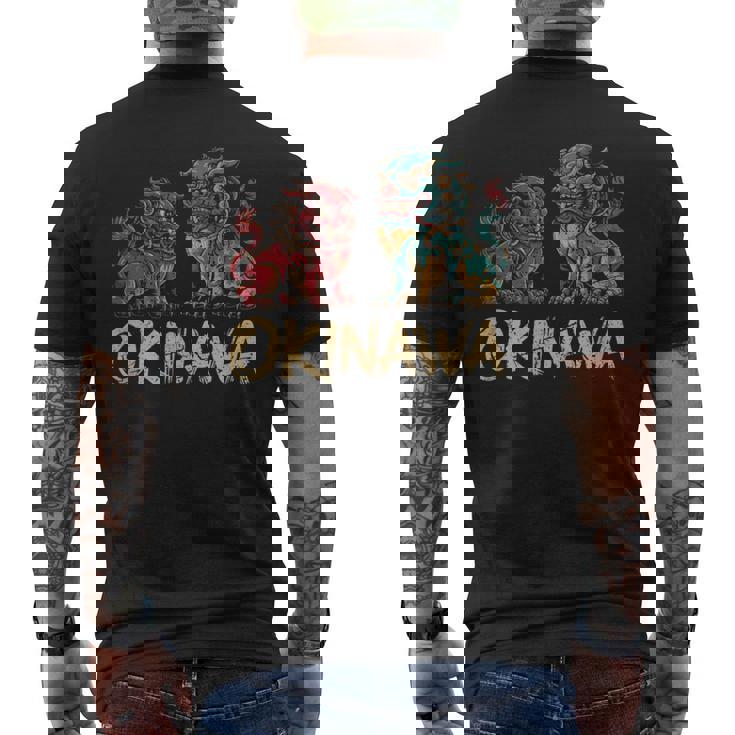 沖縄ジャパン シーサーガーディアンライオンズ 沖縄 日本土産 メンズTシャツ バックプリント