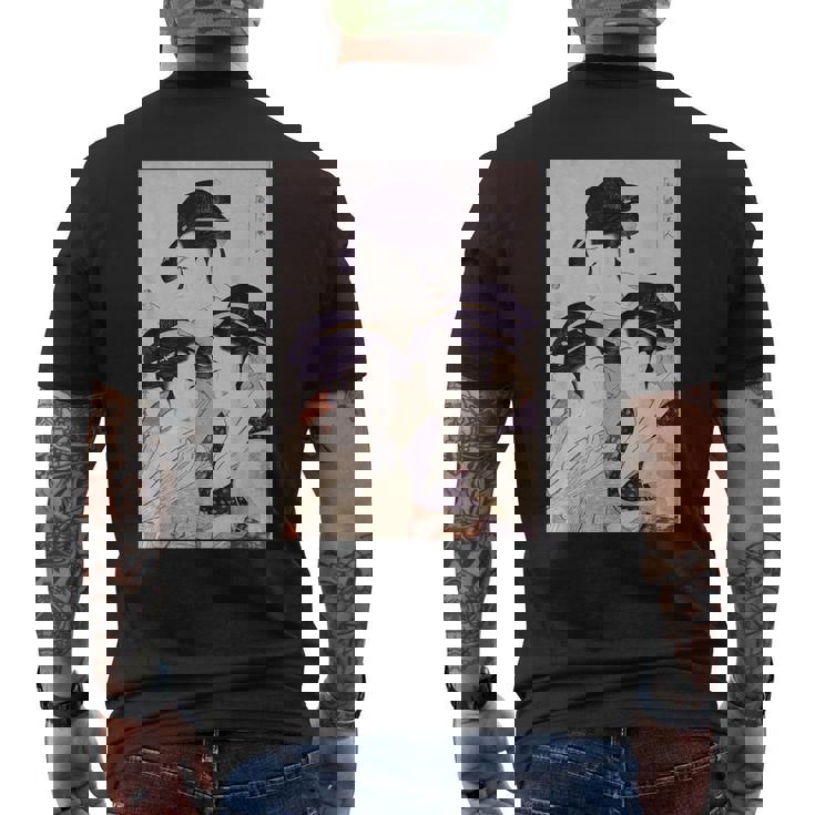 浮世絵 美人 ユーモア アート 絵 漢字 日本 メンズTシャツ バックプリント