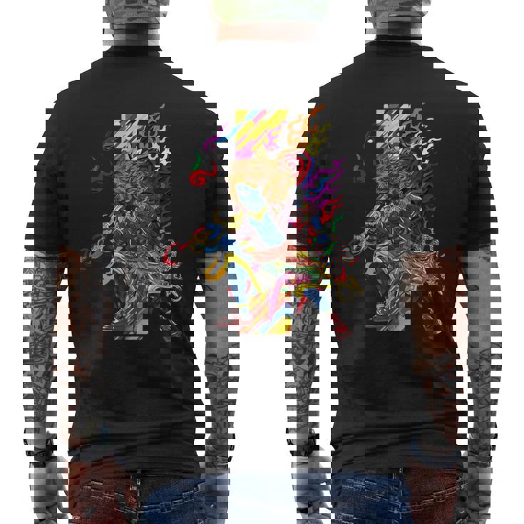 浮世絵シリーズ 踊る不動明王 メンズTシャツ バックプリント