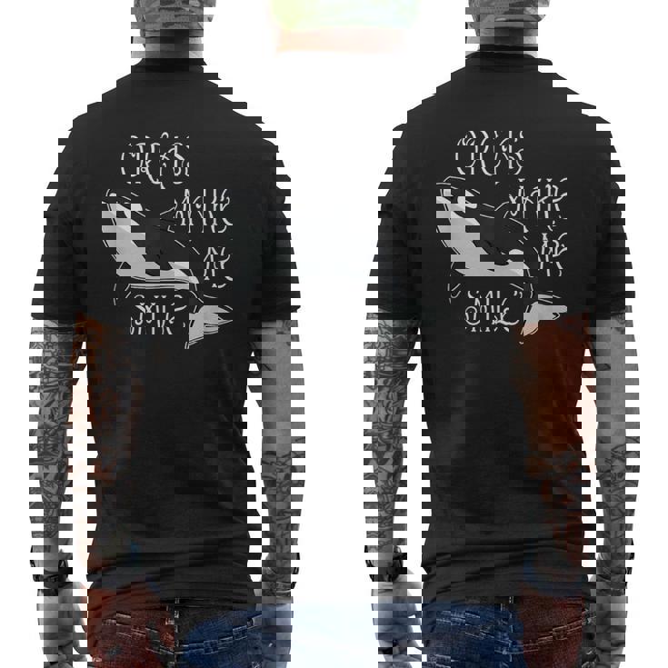 海の動物 シャチ クジラ 海の動物 メンズTシャツ バックプリント