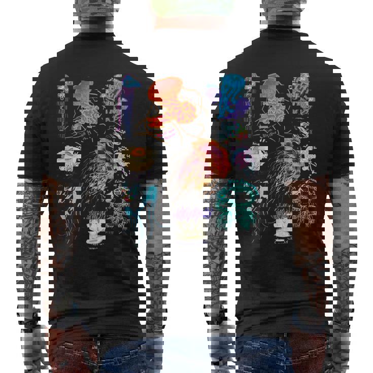 海洋生物クラゲ メンズTシャツ バックプリント