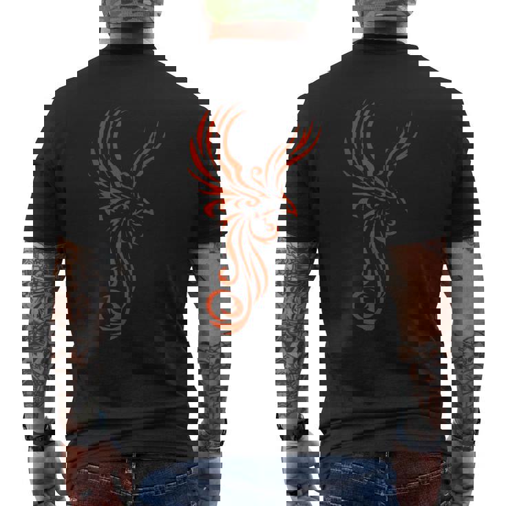 灰のタトゥー部族のモチーフから素晴らしいフェニックス。 メンズTシャツ バックプリント