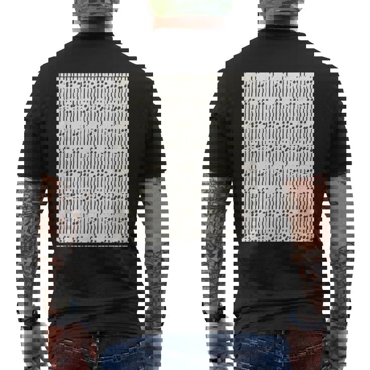 点と線 白 黒 メンズTシャツ バックプリント