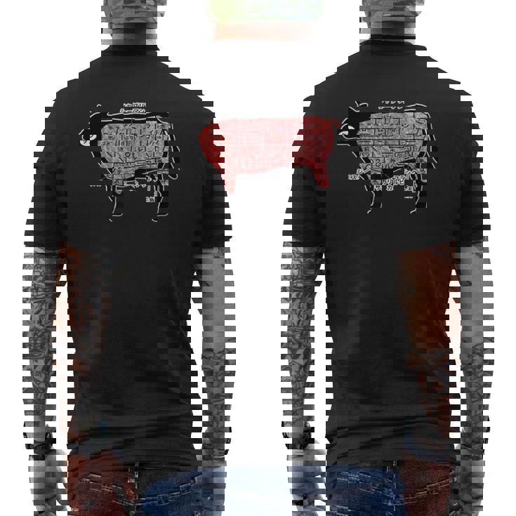 焼肉 カルビ 牛肉 焼肉定食 部位 面白い おもしろ ユーモア ギャグ お笑い メンズTシャツ バックプリント