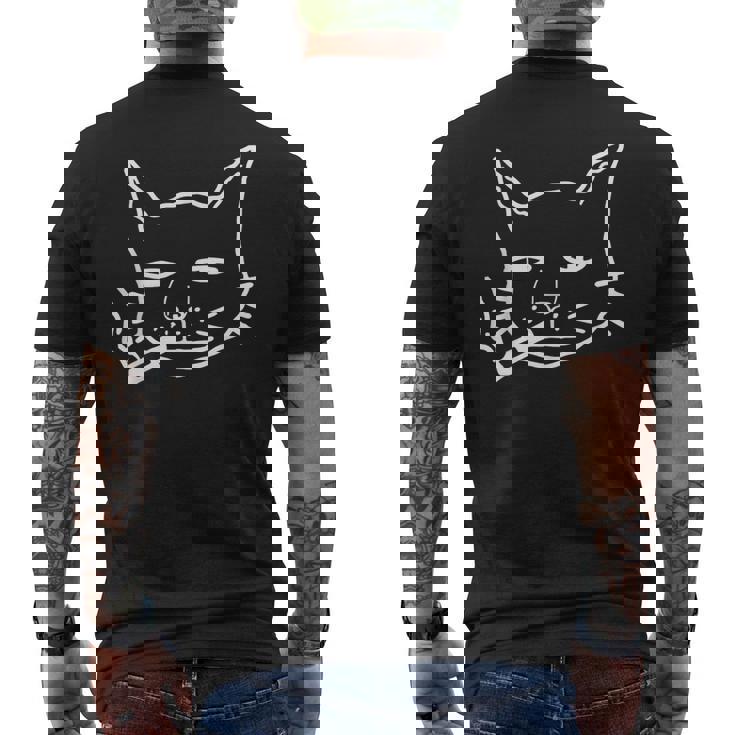 煙草を吸う猫 猫好き メンズTシャツ バックプリント