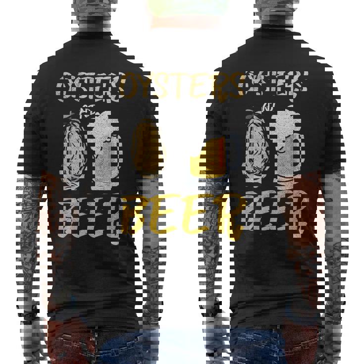 牡蠣とビール メンズTシャツ バックプリント