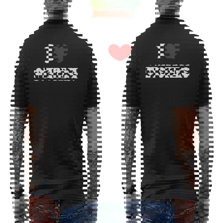 牡蠣大好き、牡蠣が大好き メンズTシャツ バックプリント