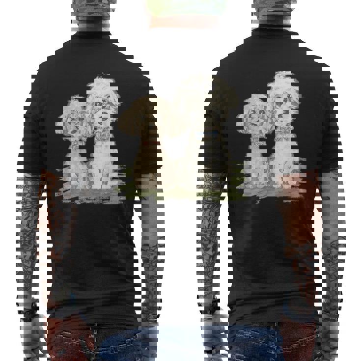 犬 トイプードル かわいい いぬ 子犬 ペット おもしろ 動物 イラスト メンズTシャツ バックプリント