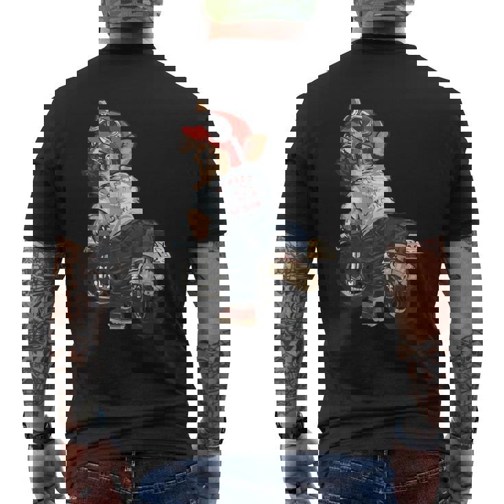 犬 おもしろ バイク オートバイ ライダース バイカー 面白い いぬ メンズTシャツ バックプリント