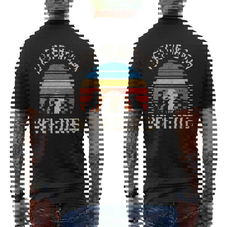 犬と一緒に暮らすのは メンズTシャツ バックプリント