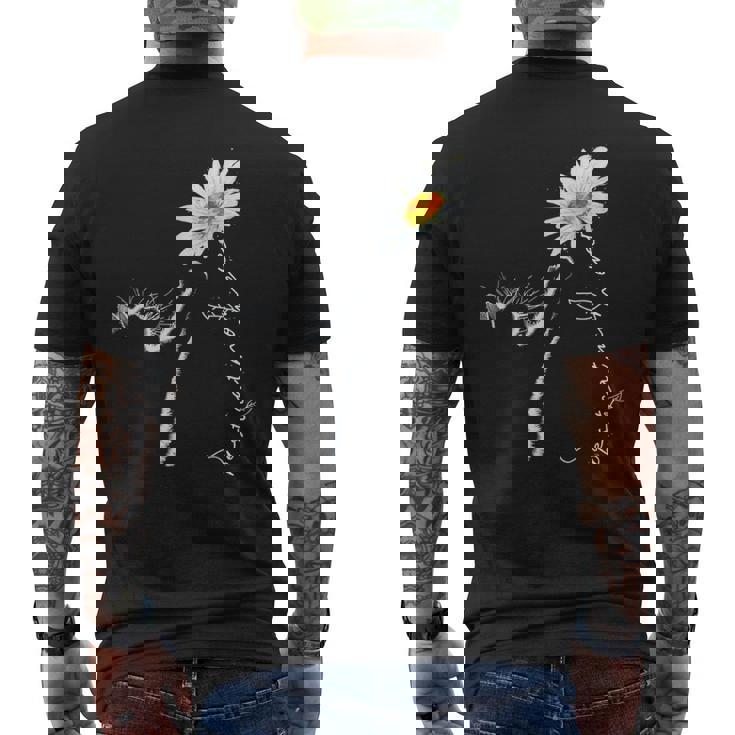 猫 & マーガレット メンズTシャツ バックプリント