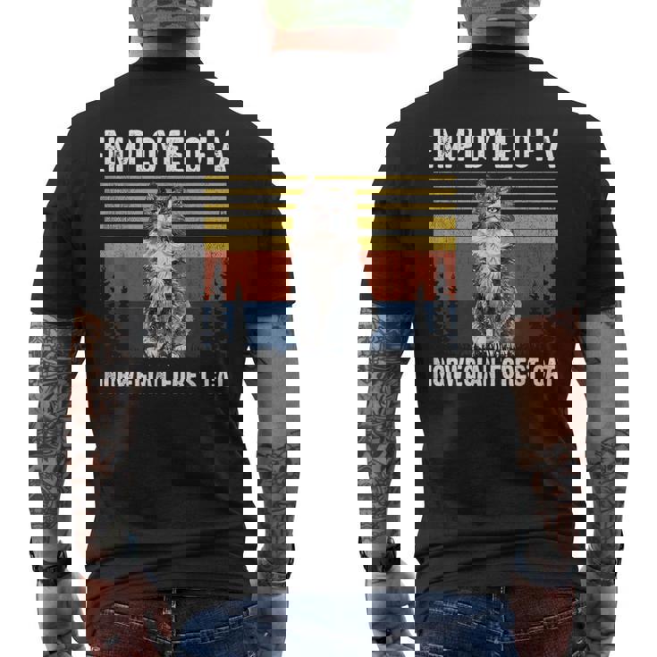 猫 ノルウェージャンフォレストキャットの社員 メンズTシャツ バックプリント