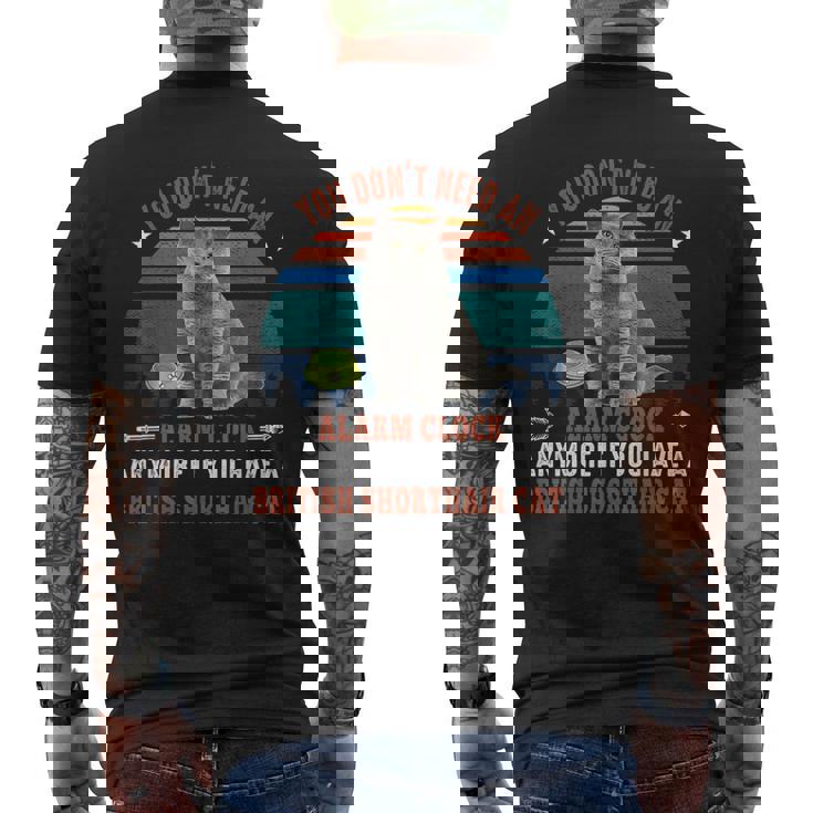 猫 ブリティッシュショートヘア 猫 メンズTシャツ バックプリント