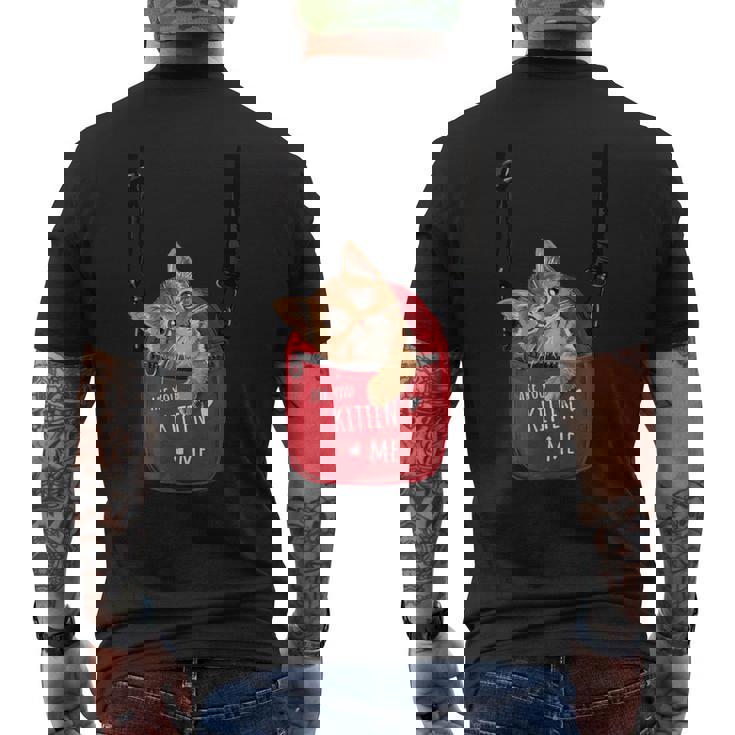 猫 かわいい ポシェット ねこ 面白い ネコ メンズTシャツ バックプリント