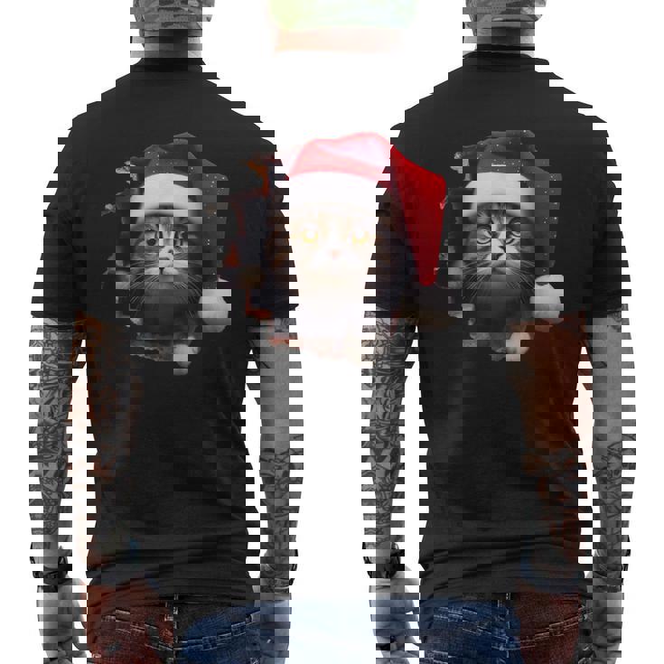 猫 クリスマス クリスマスパーティー メンズTシャツ バックプリント