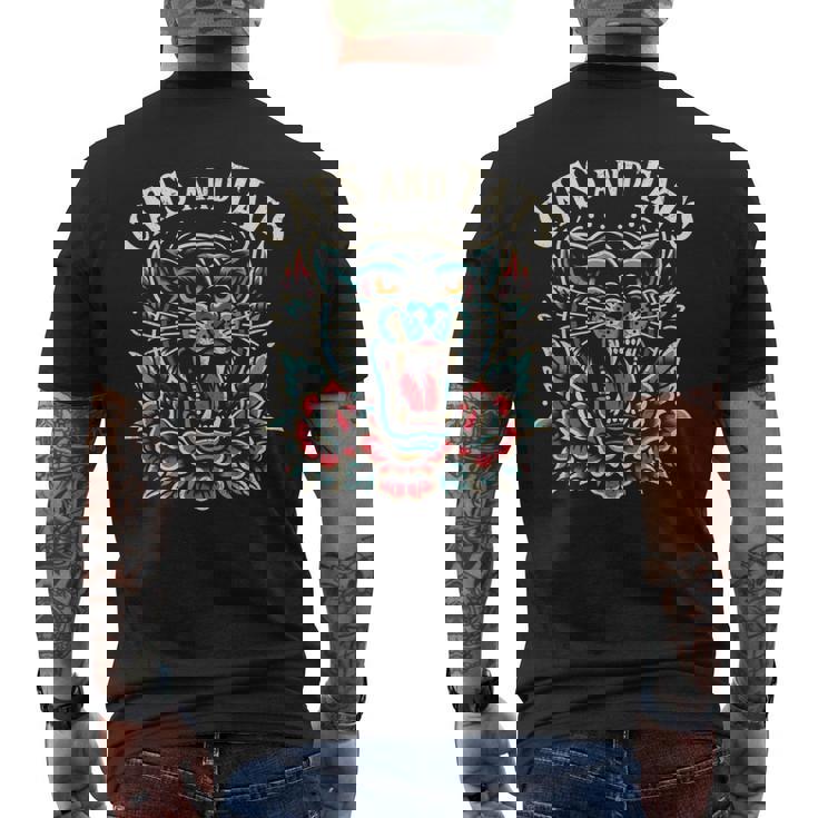 猫 タトゥー トラディショナル タトゥー アーティスト インク タトゥー師 ヴィンテージ メンズTシャツ バックプリント