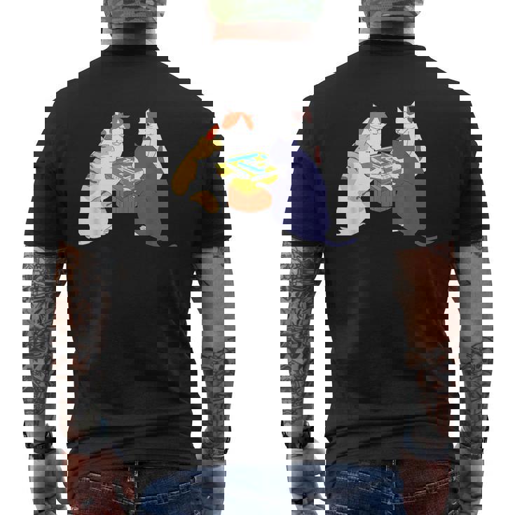 猫 ネコ 麻雀 面白いtシャツ 文字入り メンズ おもしろ 面白い 服 おもしろグッズ ネタ 雀士 メンズTシャツ バックプリント