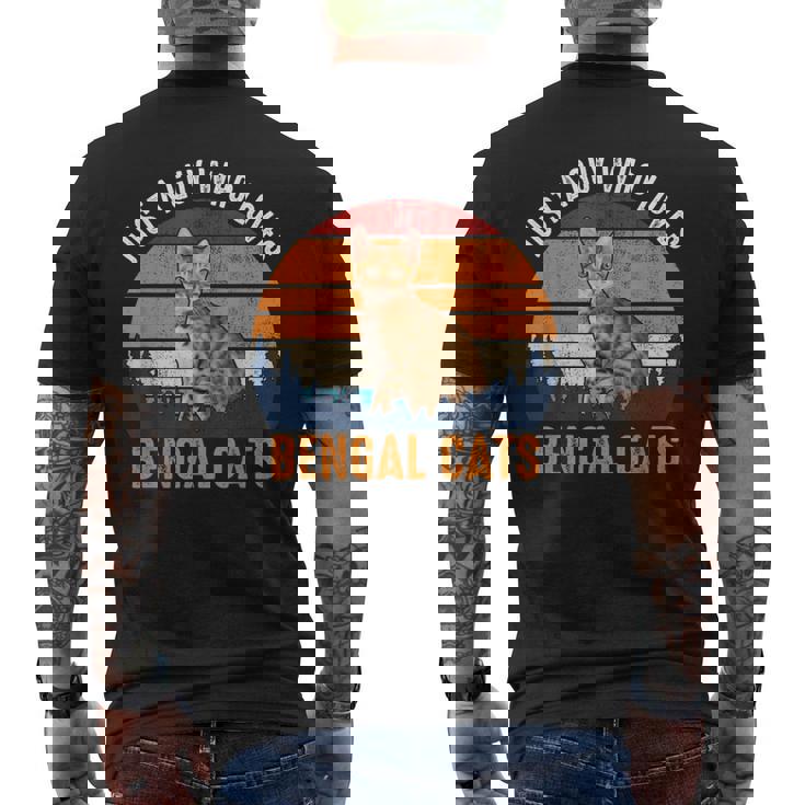 猫-ベンガル猫 メンズTシャツ バックプリント