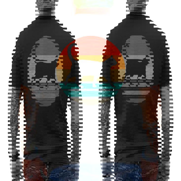 猫 レトロスタイル ビンテージ メンズTシャツ バックプリント