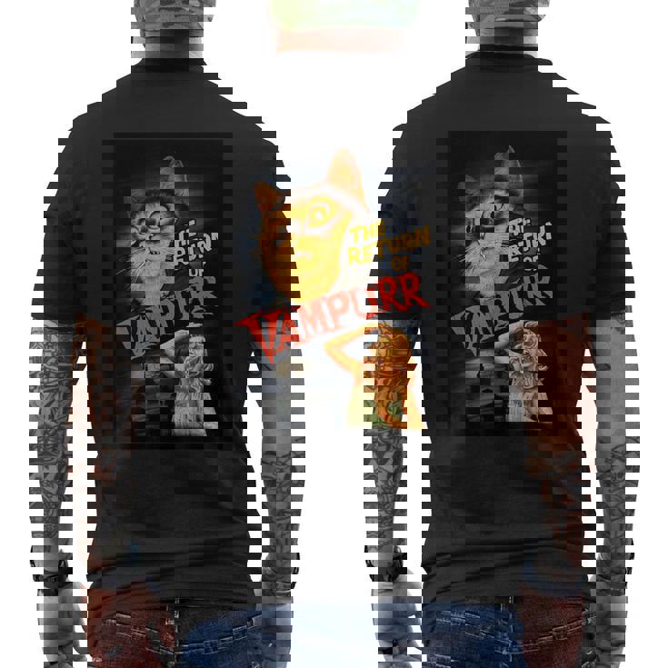 猫 吸血鬼 クラシック ホラー 映画 ファニー グラフィック シャツ メンズTシャツ バックプリント