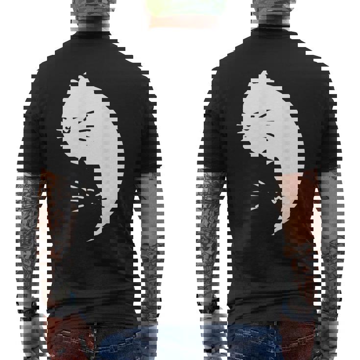 猫 陰陽 反対 調和 エネルギー 子猫 メンズTシャツ バックプリント