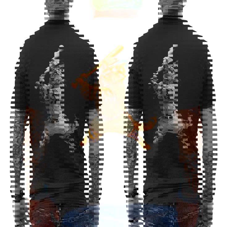 猫 面白いtシャツ 野球 ネコ ベースボール おもしろ 服 ネタ メンズ 野球部 おもしろグッズ 大人 子供 メンズTシャツ バックプリント