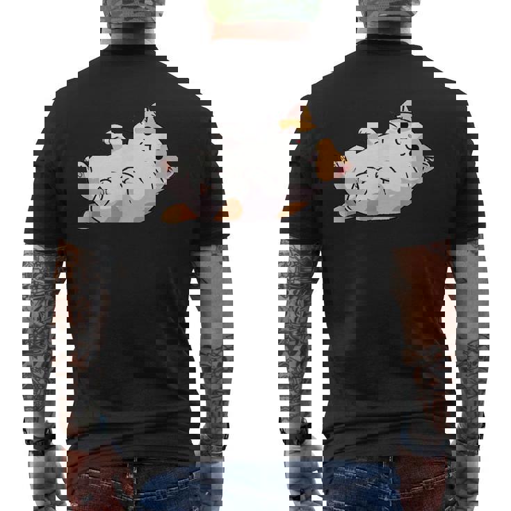 猫のへそ天 Cat Belly Trap メンズTシャツ バックプリント