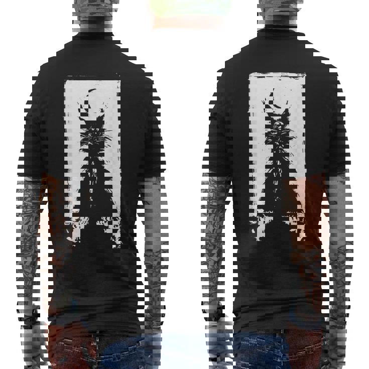 猫の夜の儀式 猫のウルタル・キム・ホルム アート Cat Night Ulthar Ritual Kim Holm メンズTシャツ バックプリント