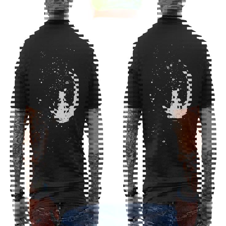 猫の家族 月の絵柄 メンズ レディース 子供 メンズTシャツ バックプリント