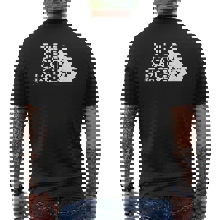 猫の顔 猫デザイン メンズTシャツ バックプリント