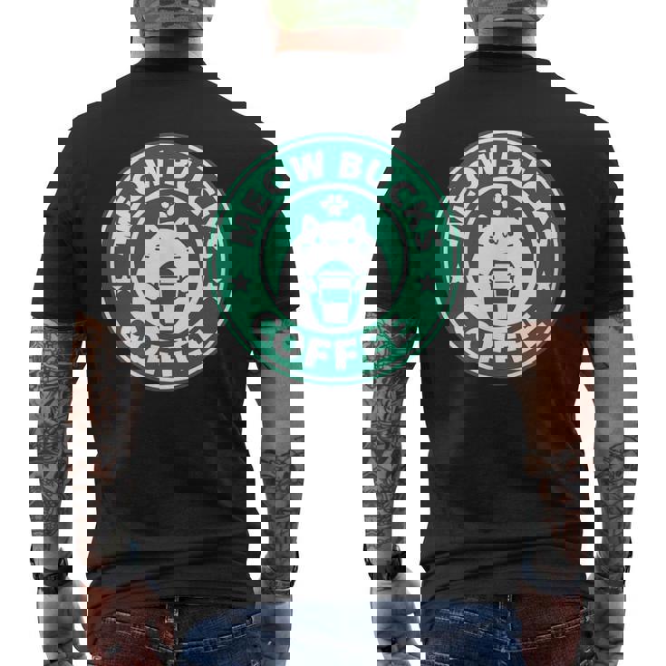 猫バックスコ－ヒ－ スタバ 可愛い カフェ 個性的 パロディ 面白い 笑える メンズTシャツ バックプリント