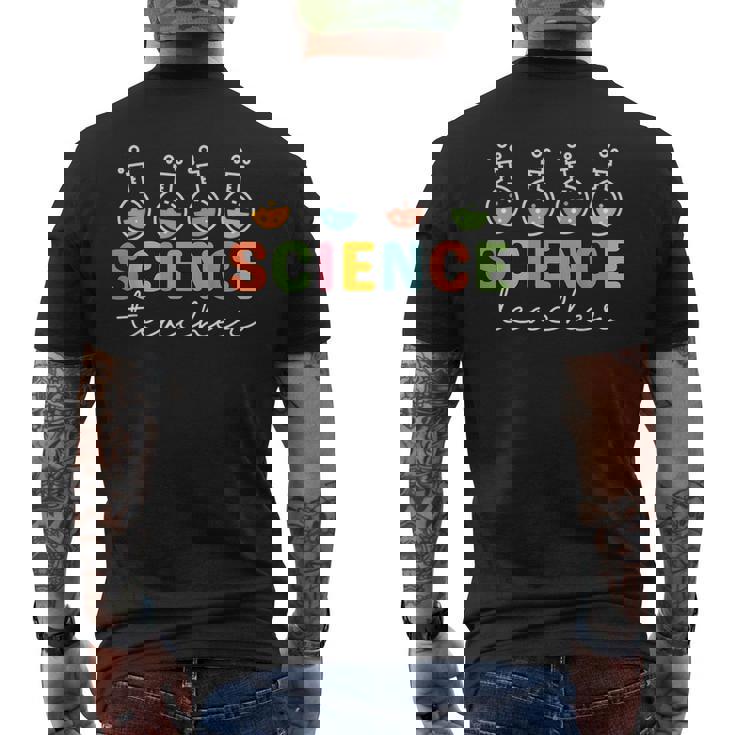 理科 先生 おもしろい 科学者 実験室 化学 先生 メンズTシャツ バックプリント